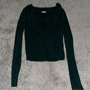 Free People Shimmery Emerald Long Sleeve
